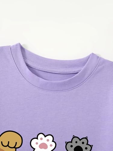 Girl's Rock Paper Scissors Cute Paw Funny Cat T-Shirt4