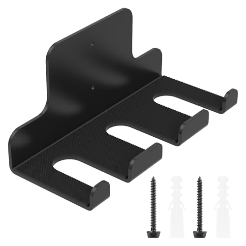 Soporte para hambre de pared recubierto de acero con almohadilla de goma Robus, que ahorra espacio, estante de almacenamiento vertical, fácil de instalar, percha para pesas largas para el hogar,