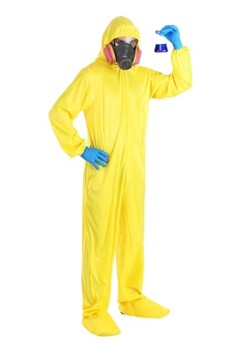 Mens Hazmat Breaking Bad Costume | Adult Walter White & Jesse Pinkman Lab Attire Costume | Ideal for Halloween Large/X-Large
