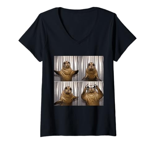 Womens Funny Sea Lion Seal Animal Ocean Gift for Seal Lovers V-Neck T-Shirt