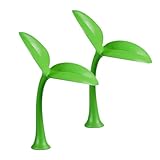 3D Car Sprout, 2 Pcs Funny Car Roof Decoration Accessories, Adhesive Green Sprout for Hood Ornament