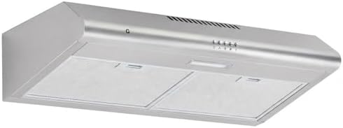 30 Inch Under Cabinet Range Hood – Stainless Steel Stove Vent Hood, 3-Speed Exhaust Fan, LED Lighting, Reusable Baffle Filters – 110V US Standard