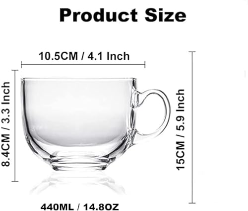 Image of PrimeWorld Malwear 440 ml Milk Tea Coffee Cup Set of 6 Pcs Cappuccino,Latte hot /Cold Drinks,Espresso Cup, Green Tea Mug Glass Cup