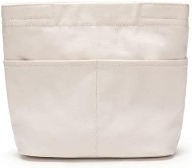 Lined Cosmetic Bag Canvas Makeup Bag Tote Bag Organizer Insert Handheld Storage Bag with Buttons Lightweight Large Capacity Inner Pack - Image 2