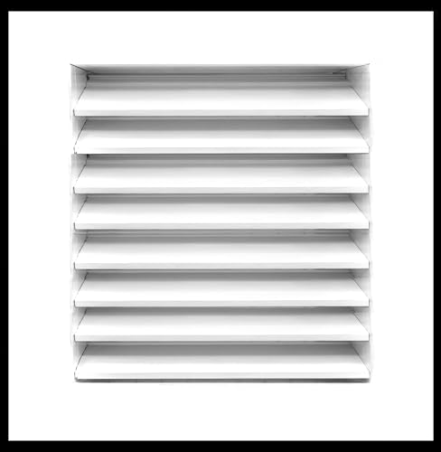 HVAC Premium 24"W x 24"H Aluminum Exterior Gable Louver Vent for Walls & Crawlspace - Weather-Resistant Air Grille with Screen Mesh - White [Outer Dimensions 25.75"W x 25.75"H]