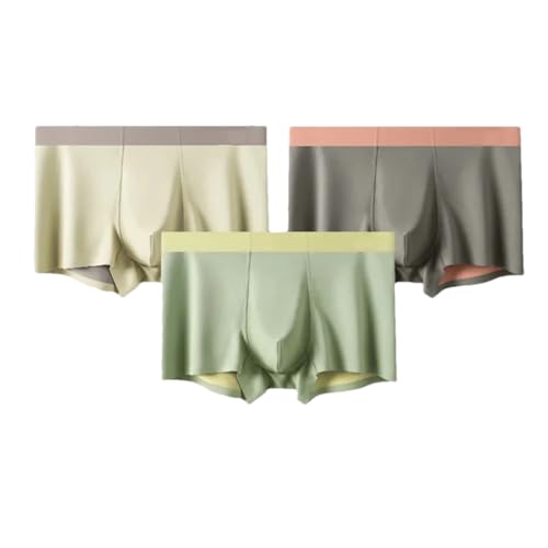 Men’S 100 Percent Cotton Seamless Boxer Briefs Breathable Underwear 3-Pack For Summer Comfort