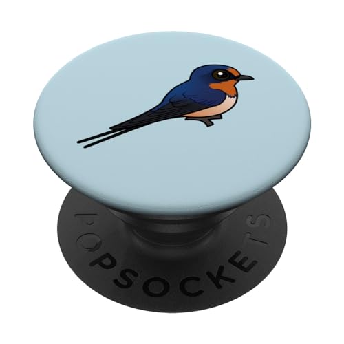 Cute Cartoon Barn Swallow Birdorable Perching Bird Species PopSockets Swappable PopGrip