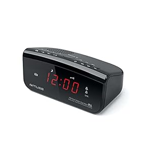 Muse M-12 CR Radiowekker (PLL-tuner, 2 wektijden, 1,5 cm (0,6 inch) rood led-display) zwart