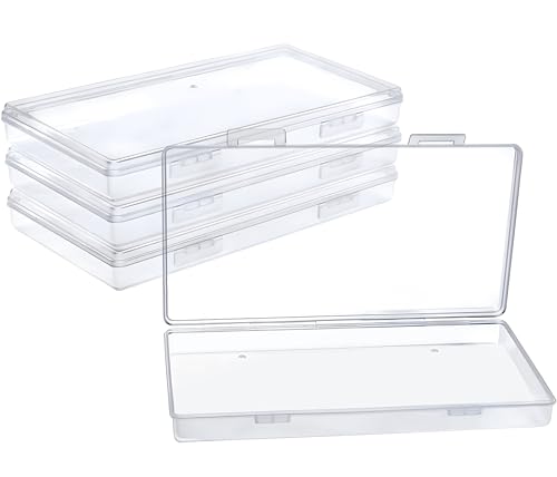 Image of DUOFIRE Small Plastic Box Organizer Box Small Plastic Storage containers for Storage Pencils and Art Supply Organizer Rectangle(7.7 x 4.1 x 0.9inch) 4 Pack
