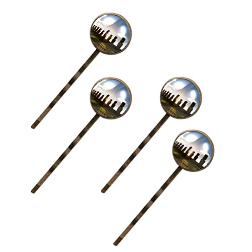 Épingles à cheveux motif île de Pâques lot de 4 pinces cheveux longs fins