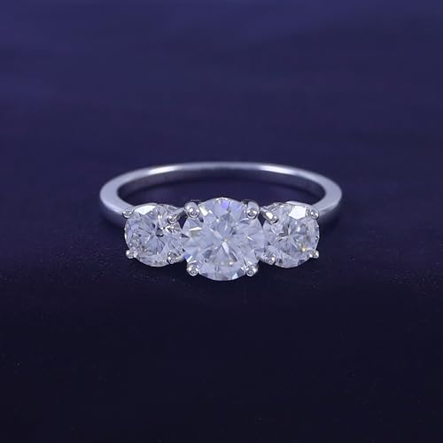 SAVEARTH DIAMONDS Moissanite Engagement Ring,Moissanite Rings for Women Couples, 2CT Lab Created Round Diamond Engagement Rings2