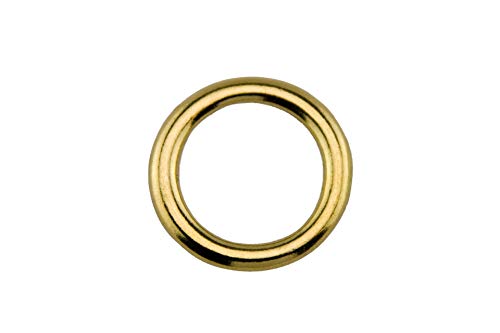 LENNIE 10x Rundring, O-Ring, Messing, Gold, Größe: 19 mm (3/4
