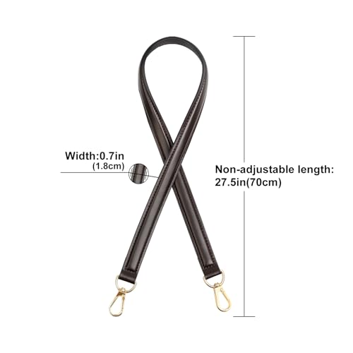 Image of Genuine Vachetta Leather Shoulder Bag Strap Replacement for Graceful Tote Bag(COFFEE-Width:0.7in&Length:27.5in)