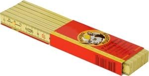 Tools US Tape 55170 Rhino Fiberglass Folding Ruler 15mm x 2m Euro-Type; MMS on Front, 16ths on Back