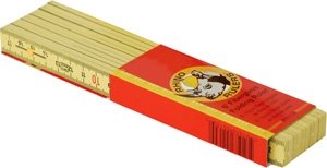US Tape 55170 Rhino Fiberglass Folding Ruler 15mm x 2m Euro-type; mms on front, 16ths on back