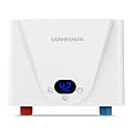 Tankless Water Heater Electric, 220v 5500w Instant Hot Water Heater, LED Touch Screen Switch Adjustable Temperature Water Heater,Can Be Installed At Any Angle,For Kitchen and Bathroom,White