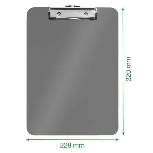 Leitz WOW A4 Klemmbrett, hochwertiges Klemmbrett aus Hartplastik, 80 Blatt Kapazität, Pink, 39710023