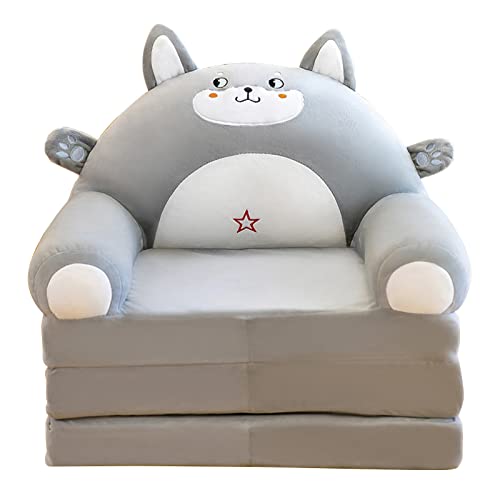 Reflux Cojín de 80 cm Respaldo Sillón Sillón 2 en 1 Plegable Sofá Infantil Lindo Dibujos Animados Sofá Perezoso Niños Sofá Cama Plegable para Salón Dormitorio sin Forro Juego de Cojines Decorativos