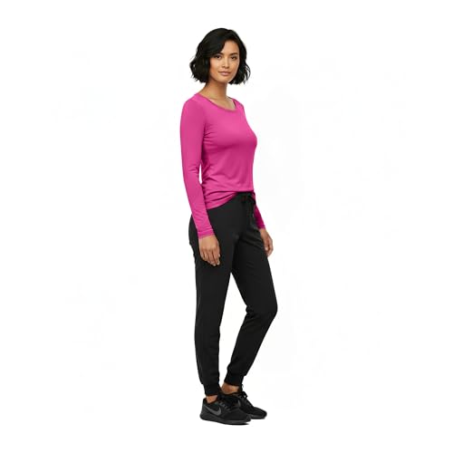 Image of Natural Uniforms Women's Long Sleeve Underscrub T-Shirt - Cotton Blend Scrub Base Layer for Nurses & Medical Professionals