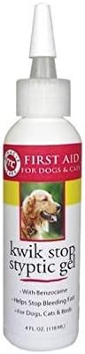 MPP Kwik Stop Styptic Gel Benzocaine Dog Grooming Injury Barrier 4oz Applicator Top