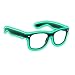 Aquat Light up Flashing Neon Rave Glasses El Wire LED Sunglasses Glow DJ Costumes For Party, Halloween, EDM RB01 (Green, Black Frame)
