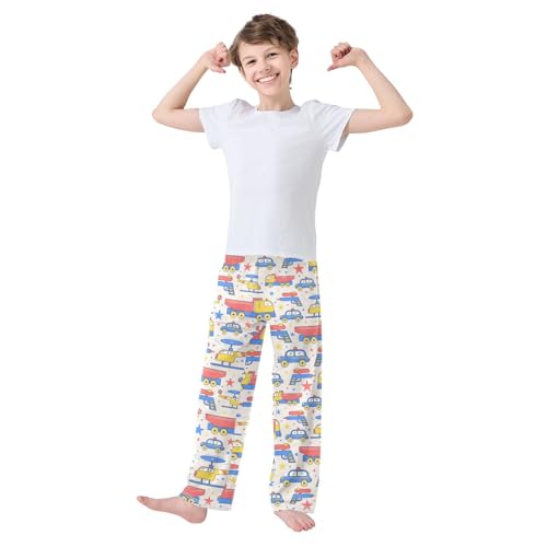 ZZXXB Trailer Airplane Boys Long Pants Soft Trousers Elastic Waist Kids Lounge Bottoms with Pockets S-XL2