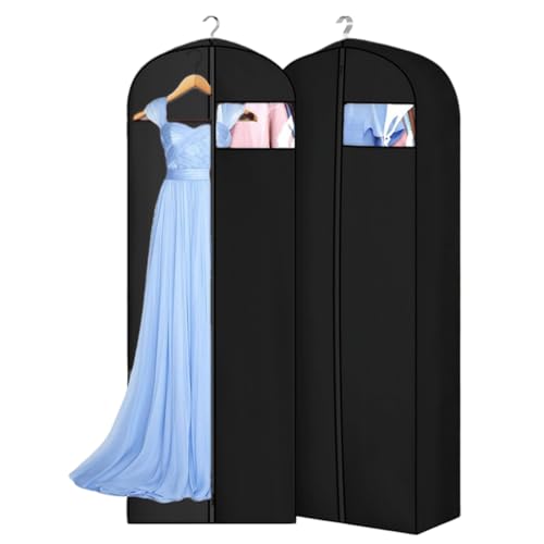 Luxoraiova Kleidersack Lang 180 x 60 cm 2 Stück Faltbare Kleidersäcke mit Reißverschluss Atmungsaktive Staubdichte Anzugtasche für Anzug Mäntel Kleider Brautkleider Mottenfest Ideal zur Aufbewahrung