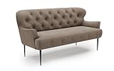 CAVADORE 2,5-Sitzer Küchensofa Amba, Trendige Sitzbank für Küche oder Esszimmer / 173 x 97 x 87 / Flachgewebe: Hellbraun