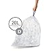 simplehuman Code D Custom Fit Drawstring Trash Bags in Dispenser Packs, 60 Count, 20 Liter / 5.3 Gallon, Clear