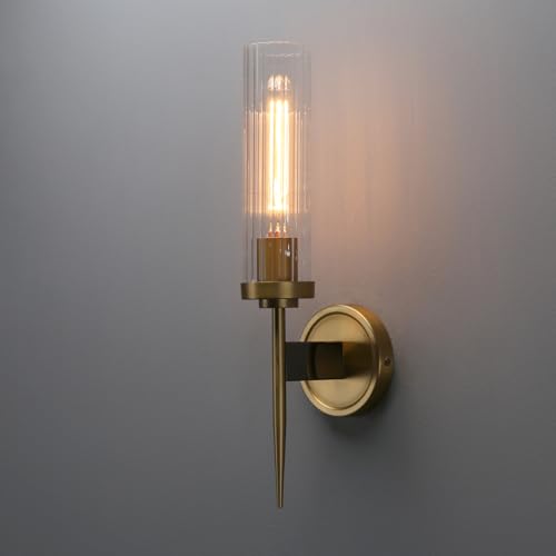 Phansthy Bathroom Vanity Light Antique Brass 1-Light Wall Sconce with