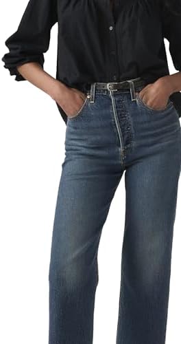 Levi's Ribcage Straight Ankle Vaqueros, Salsa Dark Stone, 23W / 29L para Mujer