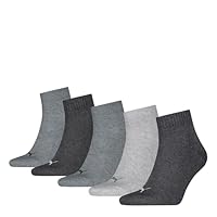 PUMA Unisex Plain Quarter, Anthraci/l Mel Grey/m Mel Grey-New, 39/42 (5er Pack)