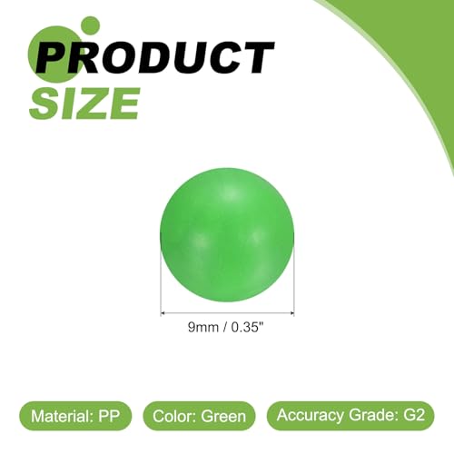 QUARKZMAN 100 STK PP Kunststoff Kugellagerkugeln 9mm Solide Plastikkugeln G2 Präzision Polypropylen Minikugeln Grün