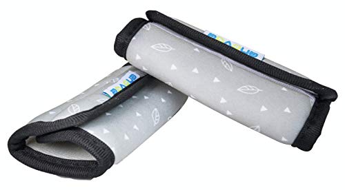 Enovoe Car Seat Strap Pads - 2 Pack - Soft and Durable Carseat Straps Covers for Baby - Prevent Strap Irritation from Carseat, Stroller, Carriers and Infant Swing Straps - Grey