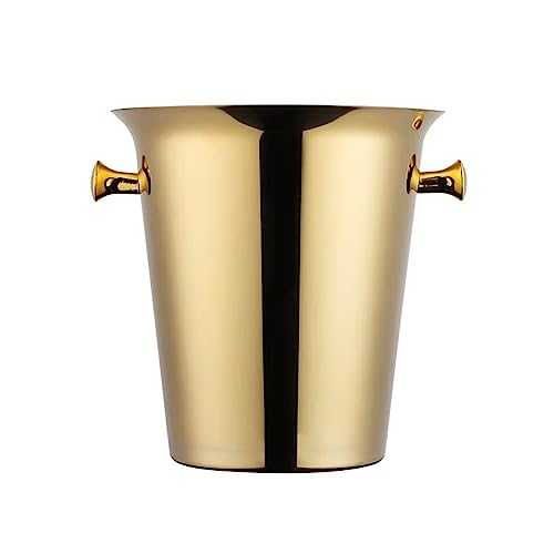 Cubo de hielo para vino y cerveza, enfriador aislante redondo de acero inoxidable de 5l