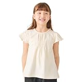 [ever closet] Tシャツ キッズ 子供 女の子 半袖 綿100％ [ アイボリー 120 ] 無地 フリル ガールズ 春服 夏服 通園 通学 普段着 子供服 キッズ服 エバークローゼット