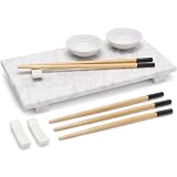 MIJOMA Sushi-Set 9-teilig mit Marmorplatte und Porzellan für 2 Personen