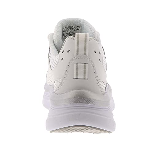Skechers Femme D'lux Walker Infinite Motion Baskets, Blanc White Silver Leather White Mesh Silver Trim Wsl, 37 EU