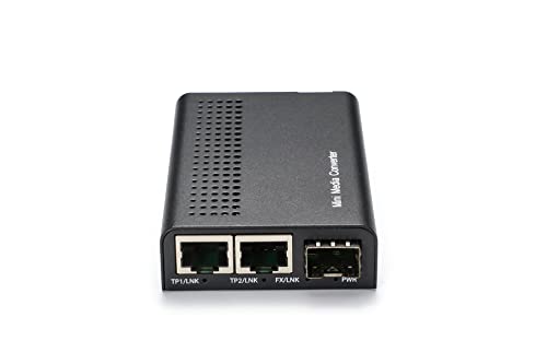 QSFPTEK Mini Unmanaged 2X 101001000Base-T RJ45 to 1000Base-X SFP Gigabit Ethernet to Fiber Media Converter AC 100V~240V or DC 5~12V Optional product thumbnail 7