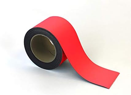 Beaverswood MSR1/R Magnetic Steel Easy-Wipe Tape, Thin & Flexible, Cut to Fit Strip, High Visible Identification. Suitable For All Non-Magnetic Surfaces (Red 10mm x 10m)