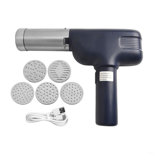 Zilimontt Machine à pâtes électrique portable 5 en 1 rechargeable avec spaghetti, linguine, cheveux d'ange, fettuccine, moules carrés pour pâtes fraîches faites maison