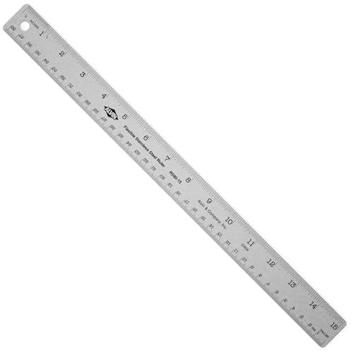 Alvin, Stainless Steel Ruler, Metal, 15 Inches