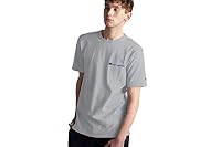 Champion Life Men's' Left Chest Script Short Sleeve T-Shirt, Gray, Large