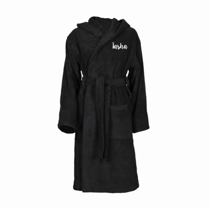 aztexPersonalised Luxury Quality Egyptian Cotton Hooded Robe, Bath Robe, Dressing Gown, Luxurious Towelling Bathrobe Embroidered with a Name