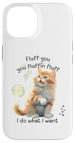 Les amoureux des chats pour femmes avec inscription « I do what I want » gingembre kitty avec bulles Coque pour iPhone 14