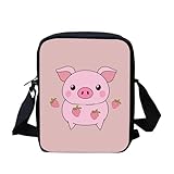 HELLHERO Girls Crossbody Purses for Kids 9-10 12-14 Small Shoulder Bag Kawaii Strawberry Pig Messenger Bags Cross-over Shoulder Bookbag for Women Travel Sling Cruise Mom Daughter Gifts