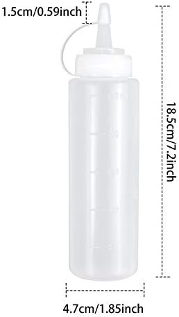 Squeeze Bottle for Oil 8Oz Plastic Condiment Bottles No Leak Sauce Squeeze Bottle Reusable for Home Restaurant Squeeze Olive Oil BBQ Syrup Sauce Dressings and Workshop Storage BPA Free