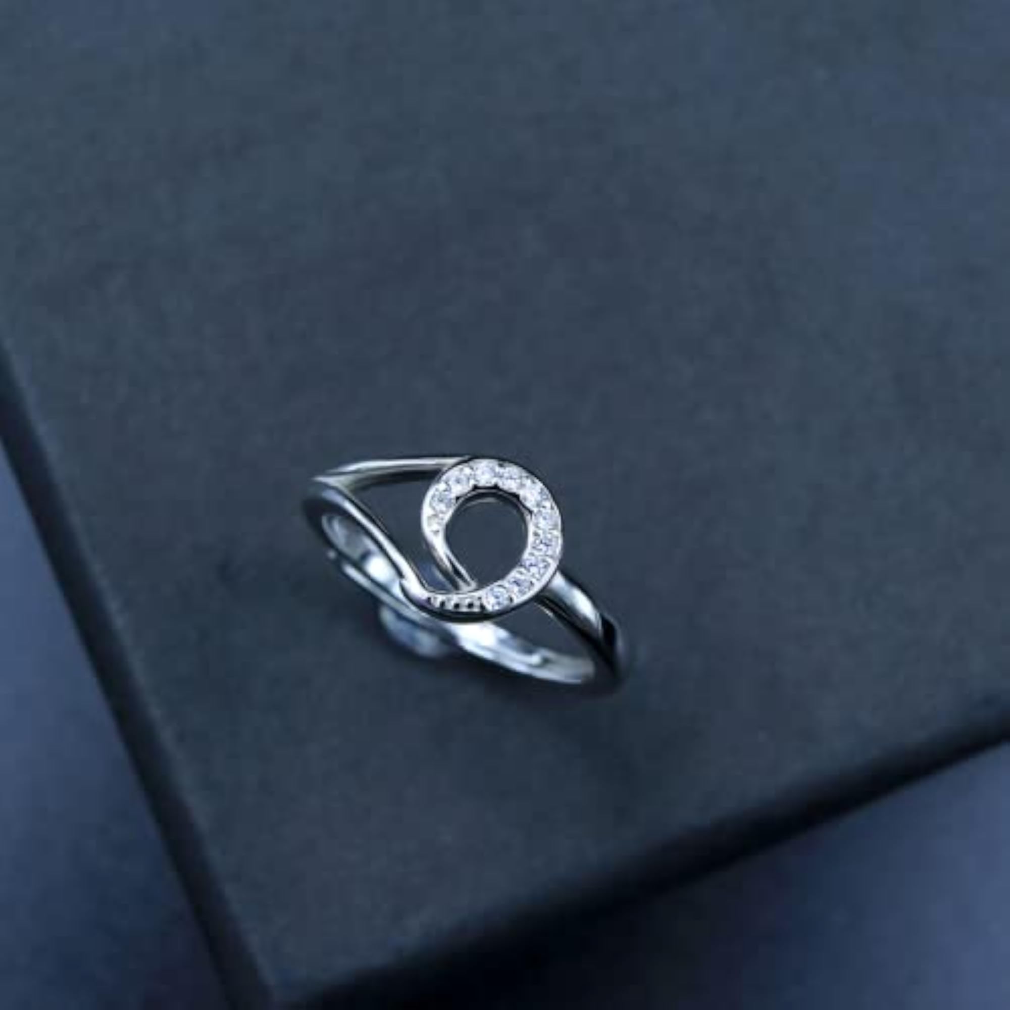 Women's 925 Sterling Silver Minimal Loop Ring, Adjustable