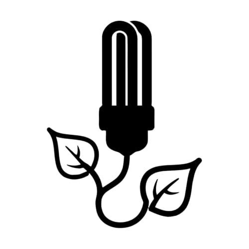 Pegatinas artísticas de vinilo Planta de bombillas Energía natural Medio ambiente 34x45.5cm Arte del tatuaje Negro