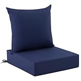 Zonamat Outdoor Cushions for Patio Furniture, Outdoor Seat Cushion Set 24 x 24 x 5.75 Inch, Waterproof & Fade Resistant Outdoor Chair Cushions, Deep Seat Patio Cushion with Removable Cover, Navy Blue